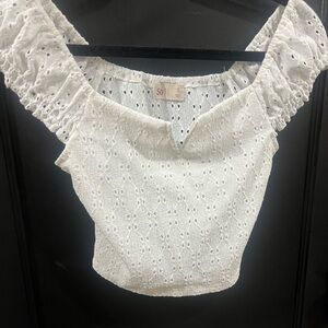 Crop top with puff cap sleeve